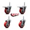 Service Caster 35 Inch Red Polyurethane Swivel 34 Inch Threaded Stem Caster Set 2 Total Lock Brakes SCC-TSTTL20S3514-PPUB-RED-34212-2-S2 - alternate 5
